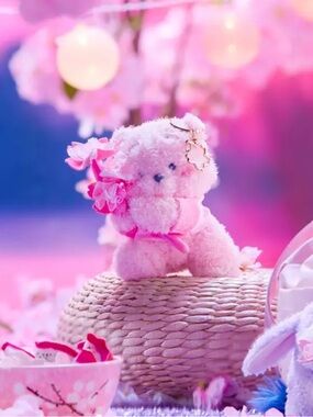 Disney Winnie The Pooh Sakura Plush Keychain